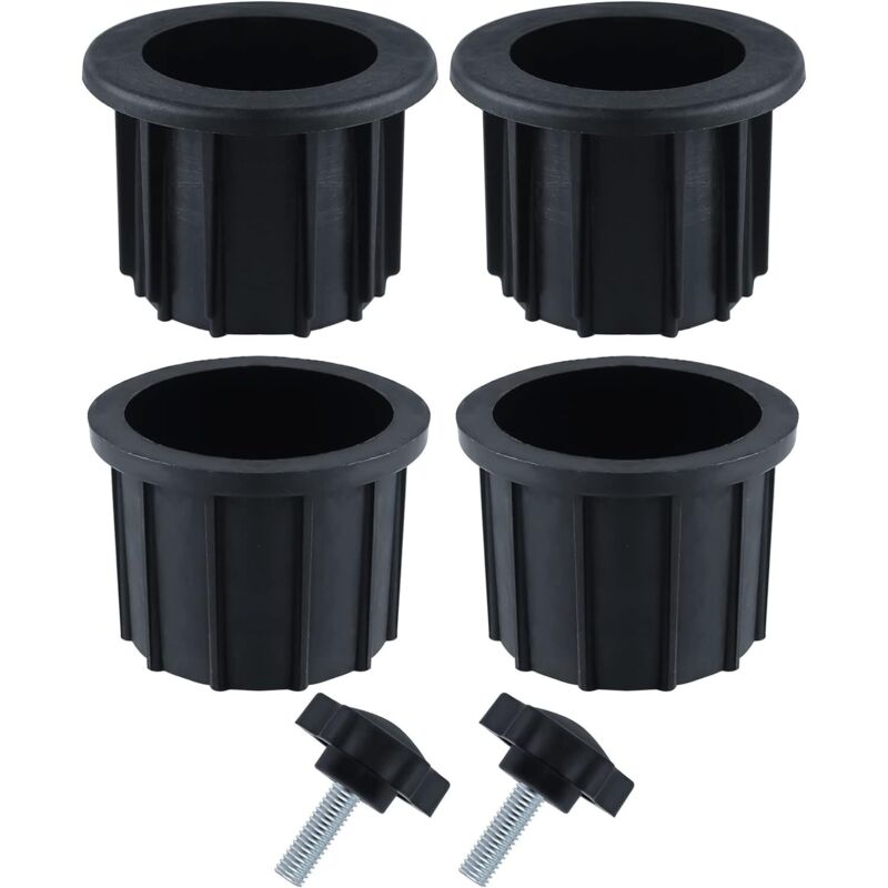 2er-set Sonnenschirm-zubehör – 6-teilig – 4 Ringe (1,5 Und 1,9 Zoll) – 2 M8x40 Mm Schrauben – Farbe: Schwarz