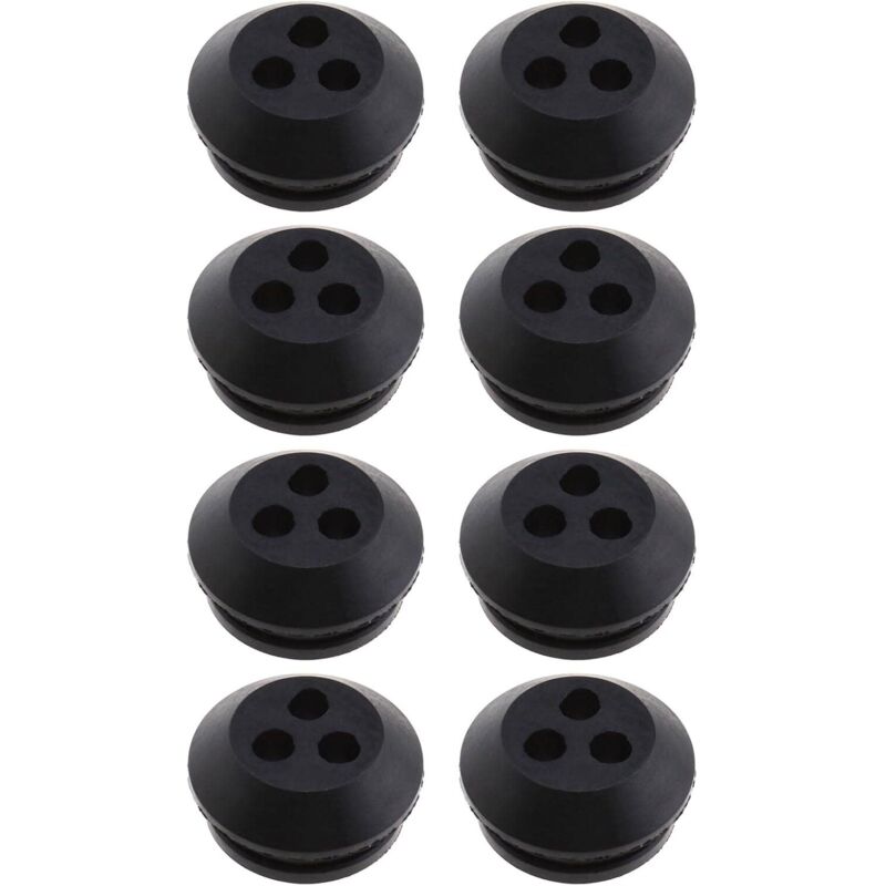 Satz Von 8 Schwarzen Gummikraftstofftankdichtungen Mit 3 Löchern, Lochdurchmesser 5 Mm, Zum Austausch Für Gebläse, Rasentrimmer Und Rasenmäher