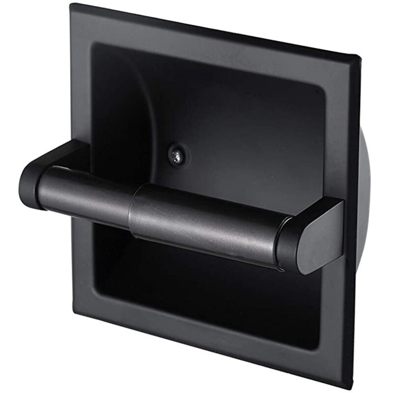 1 Stück Toilettenpapierhalter, Wandmontierter Wc-papierrollenhalter Aus Metall, Schwarz