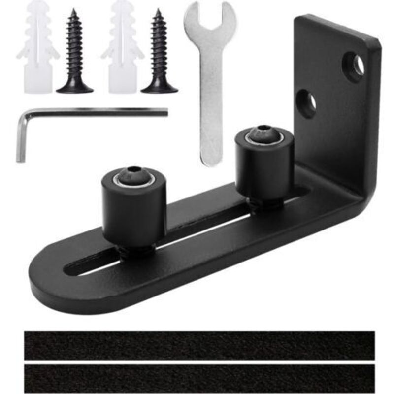 Schiebetürschiene, Verstellbare Bodenschiene In Schwarz Für Holzschiebetüren An Wand/tür