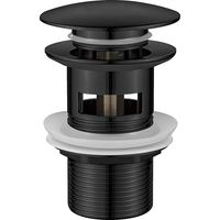 Ibergrif Ablaufstange Für Waschbeckenablauf Mit Überlauf – Universeller Pop-up, Massives Messing, Chrom/schwarz Finish, M20502b