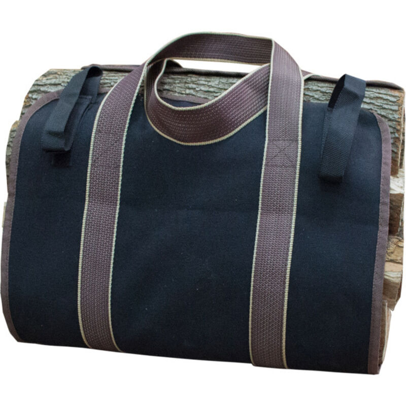 Tragetasche Für Brennholz - Stofftasche Zum Aufbewahren Von Kaminholz Und Einfachen Transport (schwarz)