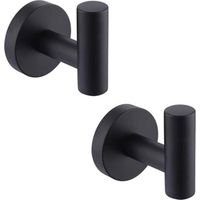Gehäkelte Wandhalterung Für Handtücher Im Badezimmer, Schwarze Matte Haken Aus Edelstahl Sus304, Kleiderhaken, Handtuchhalter, Aufbewahrung, 2 Stück - Rapanda