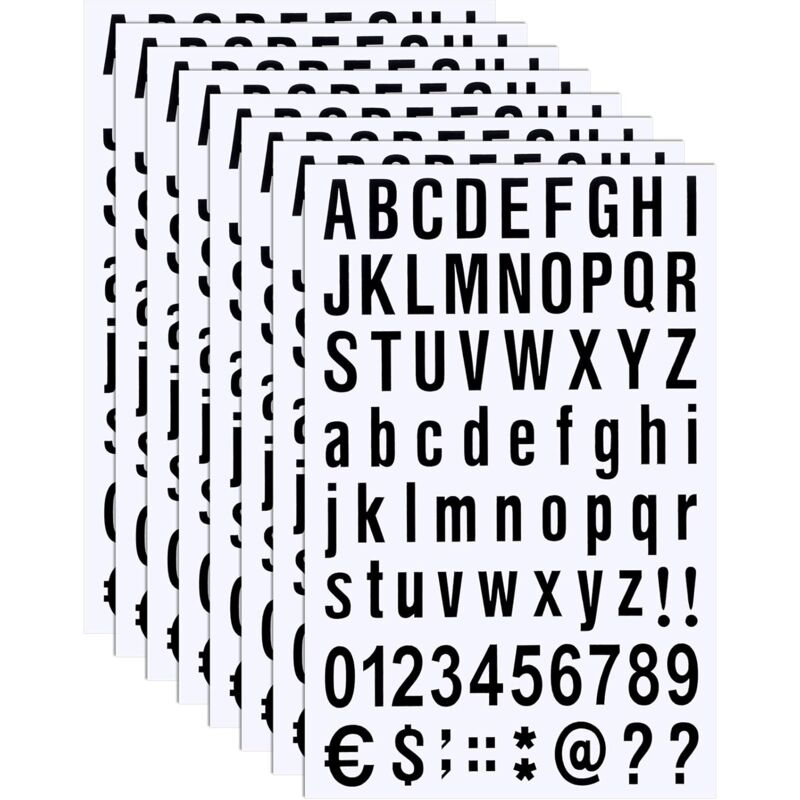 8 Blatt Satz Aus Selbstklebenden Vinyl-zahlen Und -buchstaben, Aufkleber Mit Zahlen Für Briefkästen, Schilder, Fenster, Türen, Autos, Hausnummern (schwarz, 1 Zoll)