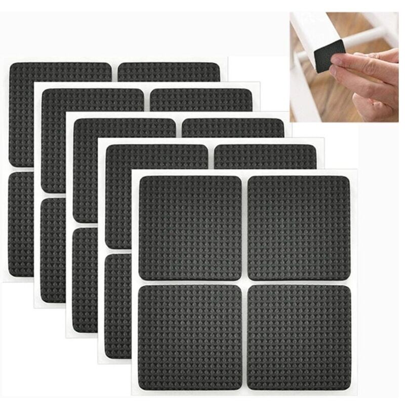 24 Stück Rutschfeste Gummipads, Selbstklebende Filzgleiter Für Stühle, Quadratische Möbelpads Zum Schutz Von Fliesen Und Tischen, 4 X 4 Cm (schwarz)