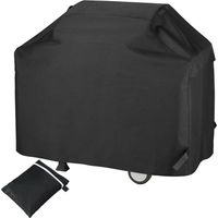 Grillabdeckung Für Außenbereich, 210d Oxford-gewebe, Wasserfeste Bbq-abdeckung Für Gasgrill, Plancha-schutzhülle, Uv-beständig, Winddicht, Staubabweisend (145x61x117cm Schwarz)