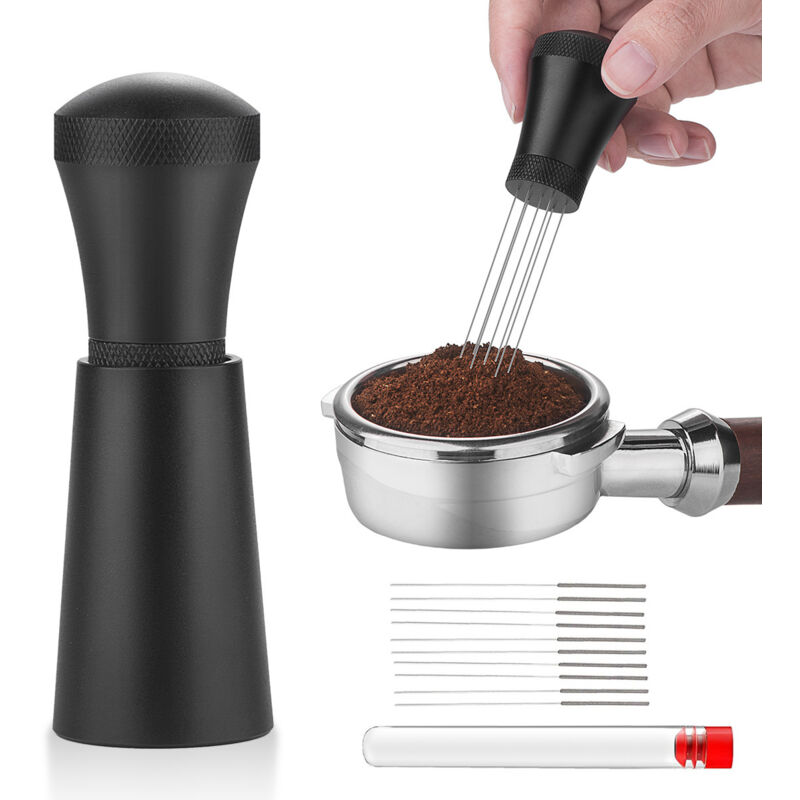 Espresso-nadelverteiler, Kaffee-nadelverteiler, Espresso-pulvermischer, Espresso-verteilerwerkzeuge, Espresso-kaffeemischer, Nadelverteiler, Schwarz