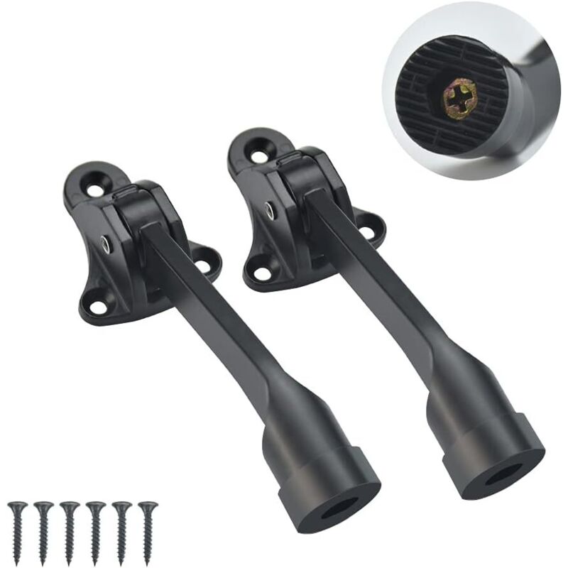 Zinklegierung Türstopper, 126 Mm Federtürstopper, Bodentürstopper, Metalltürstopper, Hebeltürstopper Mit 6 Schrauben Für Schlafzimmer, Garage, Büro, Haus (schwarz)
