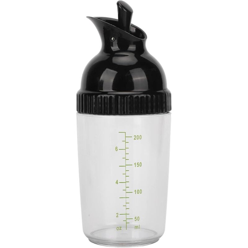 Salatdressing-shaker, Transparente Kunststoff-dosierflasche, 200 Ml, Schwarz