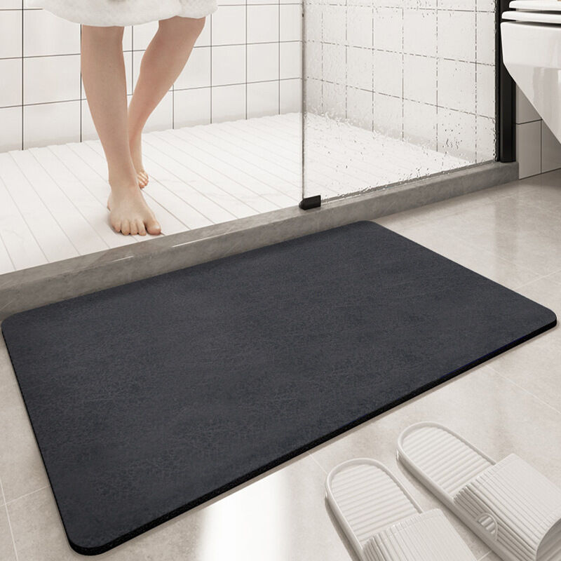 Feines Badezimmer-matte Aus Synthetischem Wildleder, 40,6 Cm X 61 Cm, Schwarz
