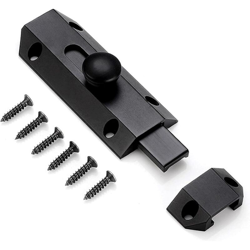1 Sicherheitsverriegelung Mit Massivem Messing-riegel, Extrem Widerstandsfähiges Torverriegelungssystem, Schwarz