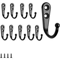 10 Einfache Schwarze Haken, Schwarze Wandhaken, Mantelhaken Mit Befestigungsschrauben