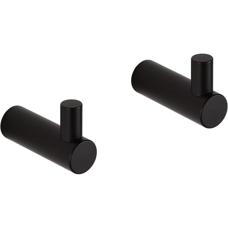 Set Aus 2 Wandhaken Aus Edelstahl Für Bad Und Küche, Schwarz