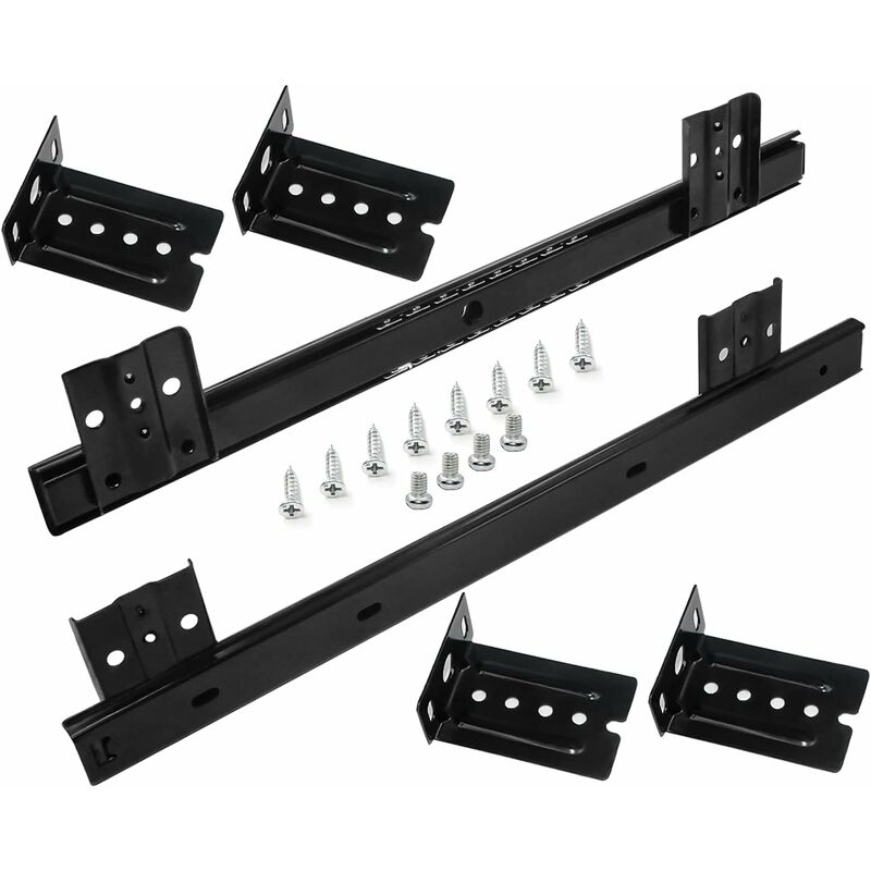 Schubladenführung 350 Mm Kugellager-schubladenschiene Für Ausziehbare Tastaturablage (1 Paar) Schwarz