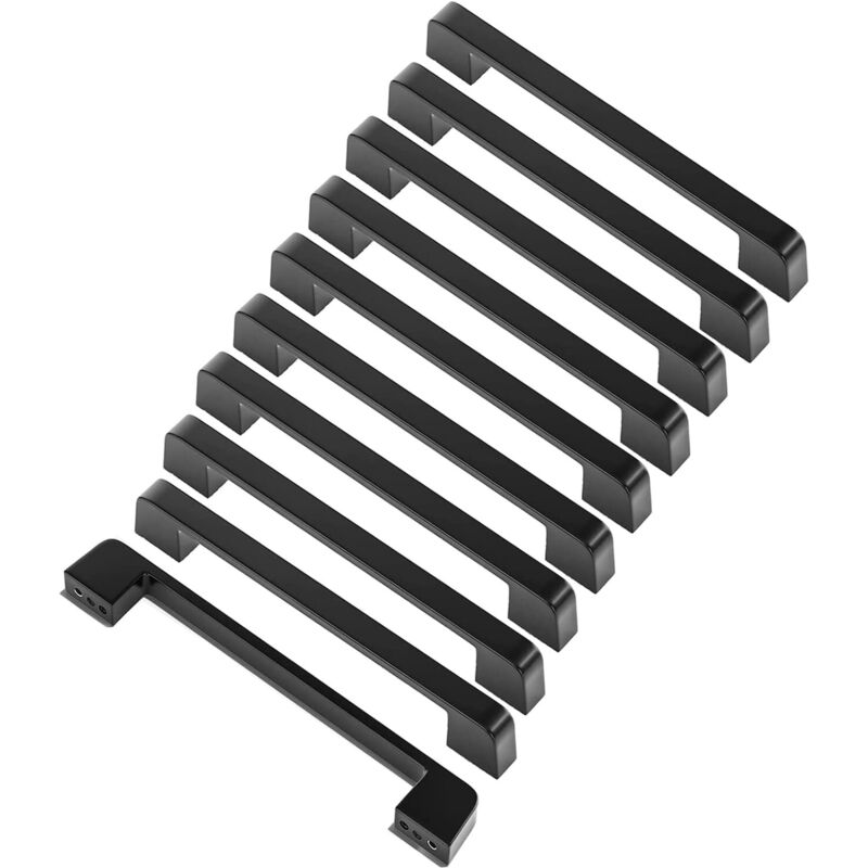 10 Möbelgriffe, Lochabstand 128 Mm – Schwarze Griffe Für Küchenschränke, Stangengriffe, Schwarze Küchengriffe, 128 Mm