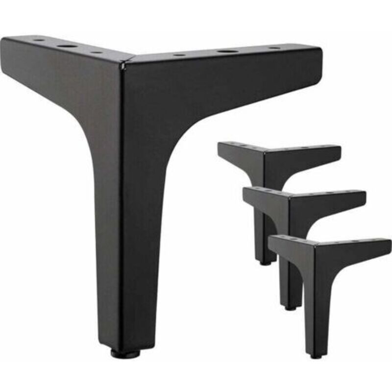 4er-set Schwarze Metallmöbelbeine, 10 Cm – Für Schränke, Sofas, Couchtische, Tv-möbel Und Andere Möbelbeine