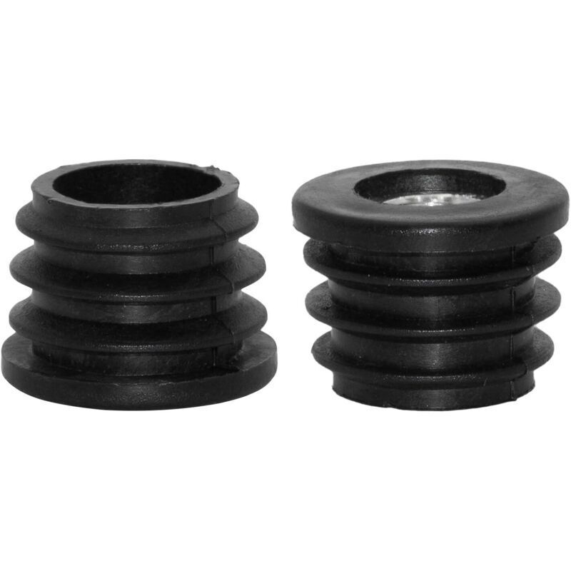 4 Stück Einlagen Für Runde Rohre Mit M8-gewinde, Für 25 Mm Rundrohr, Schwarze Kunststoffstopfen, Rolleneinsätze, Stuhlenden, Möbelbein-abdeckkappen