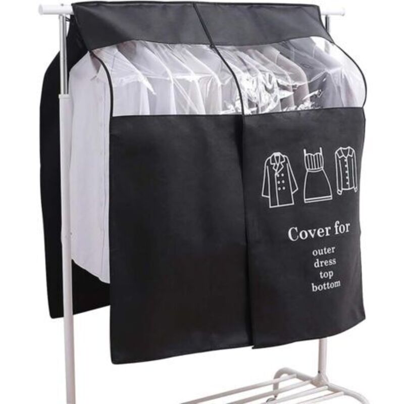 Kleiderschutz Hüllen 90 × 110 Cm, Staubdichte Universal-kleiderhülle Für Kleiderständer (schwarz) Groofoo