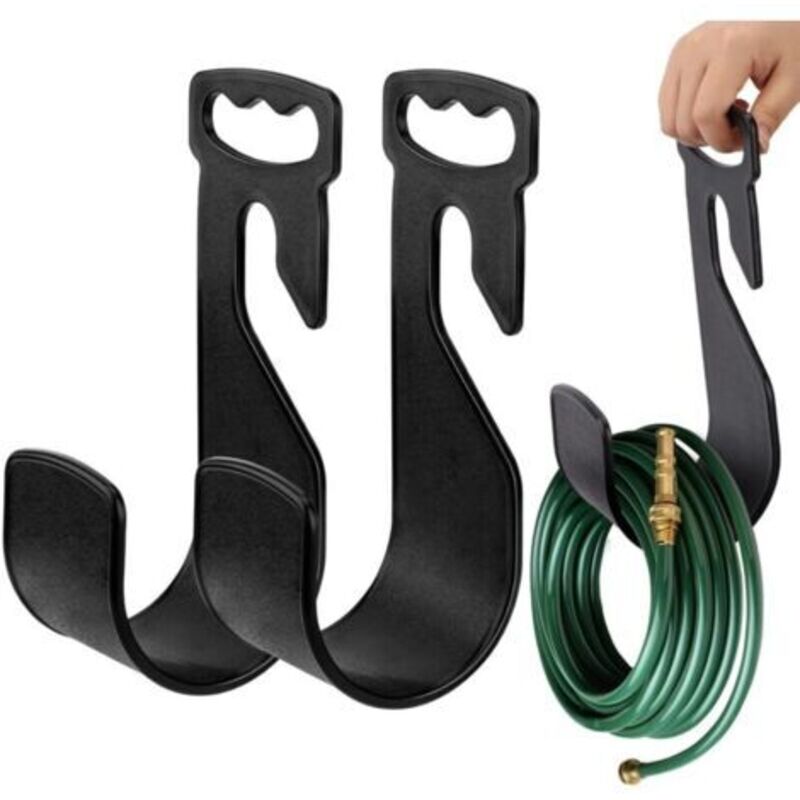 2er-pack Gartenschlauchhalter Mit Griffen – Robuster Gartenschlauchständer Für Den Außenbereich, Schnelle Montage Am Wasserhahn, Einfaches Transportieren Und Verstauen, 80 Fuß Schlauch (2 Schwarz)