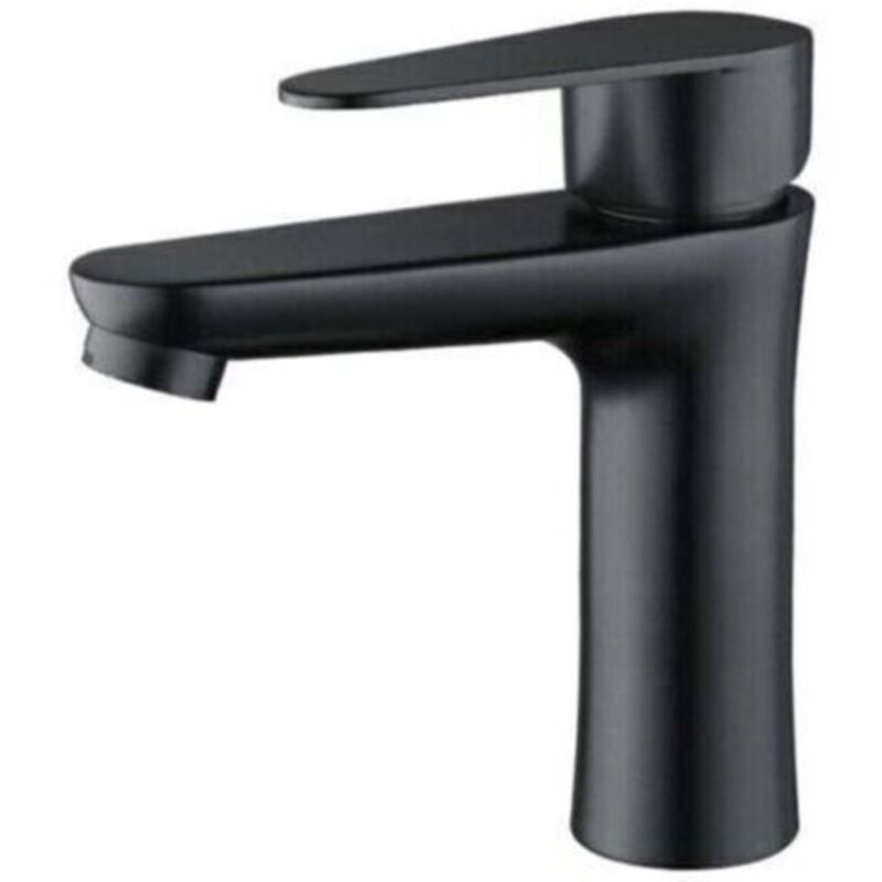 Matte Schwarze Badezimmerarmatur – Eleganter Einhebelmischer Für Waschbecken, Warm- Und Kaltwasser, Handwäsche