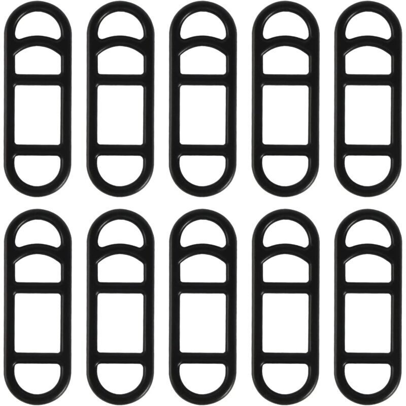 Satz Mit 10 Silikonbändern Für Fahrräder - Dehnbare Gummiringe - Taschenlampenhalter - Silikon-befestigungsband - Lenkerhalterung Für Led-taschenlampe - Schwarz