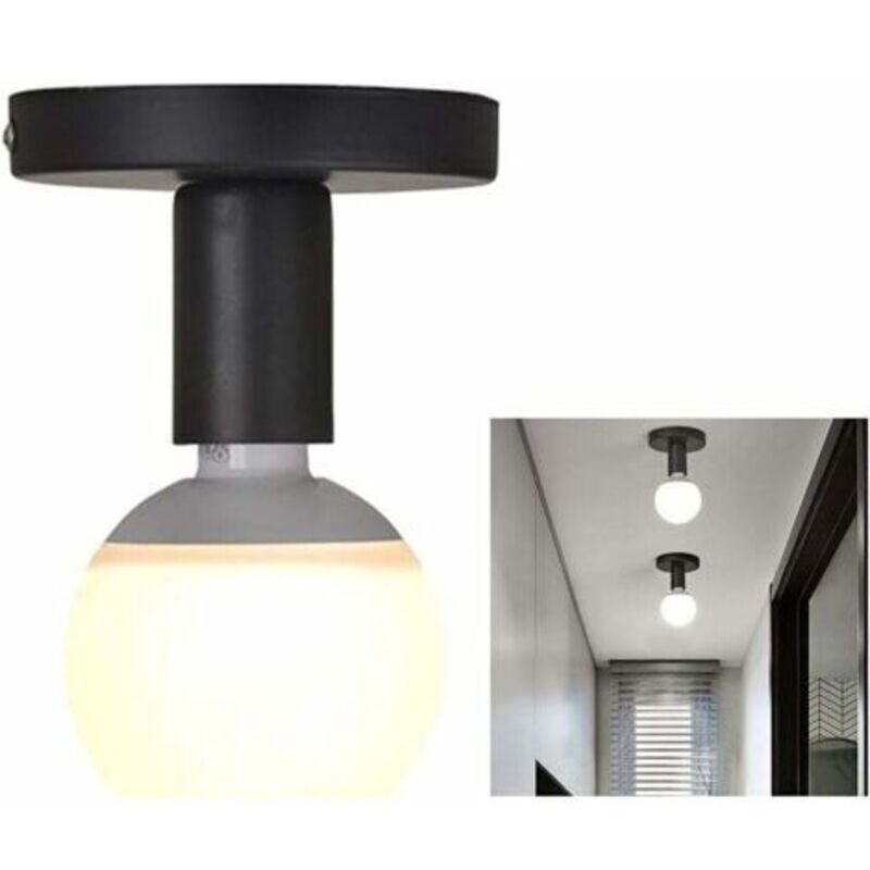 Industrielle Deckenleuchte Vintage Metall Hängeleuchte, Schmiedeeiserne Mini-kreativ-moderne Deckenleuchte, Für Eingang, Veranda, Flur, Dachboden, Einfahrt, Esszimmer. (schwarz) - (ohne Glühbirne)