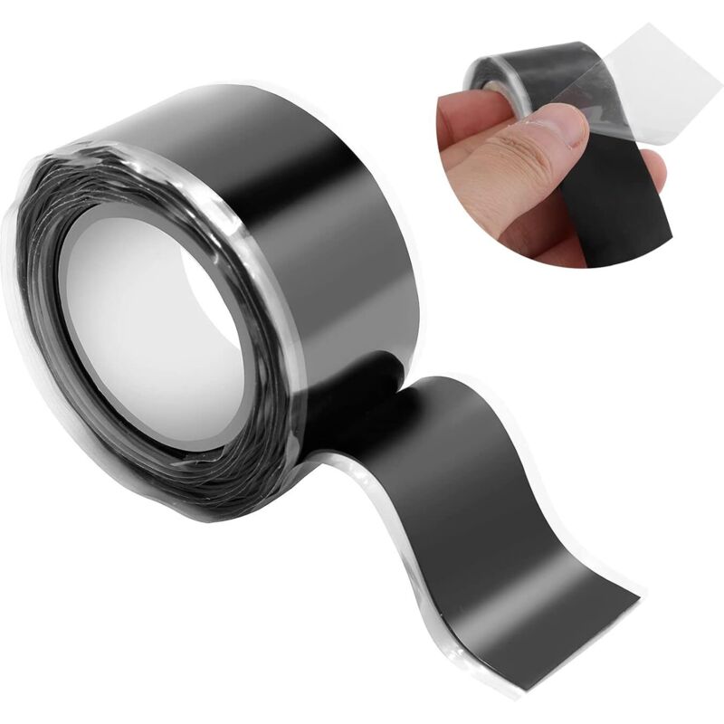 Reparaturband, Selbstverschmelzendes Silikonband, Schwarzes Silikonband, Isolierendes Und Abdichtendes Klebeband, Breite 2,5 Mm (1,5 M)