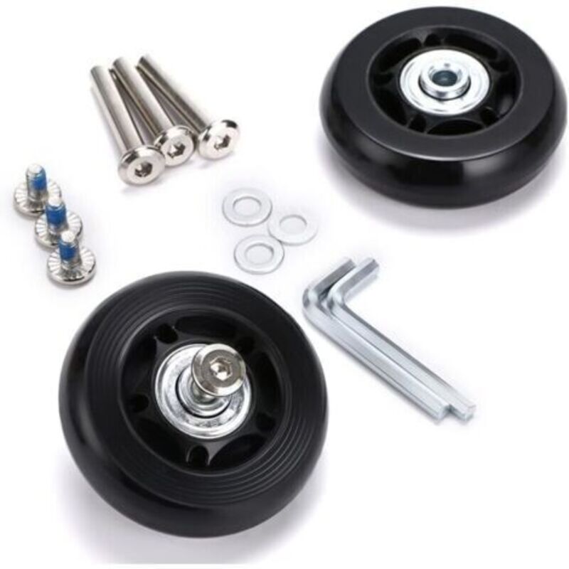 2 Stück Kofferrollen, Ersatzräder Mit Lager Für Reisegepäck, 60×18 Mm, Schwarz