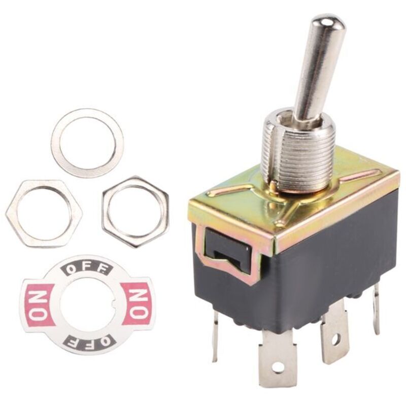 Dpdt Wippschalter 3 Stellungen Ein Aus Ein 6-polig Schwarz Silber 250v 10a 125v 15a