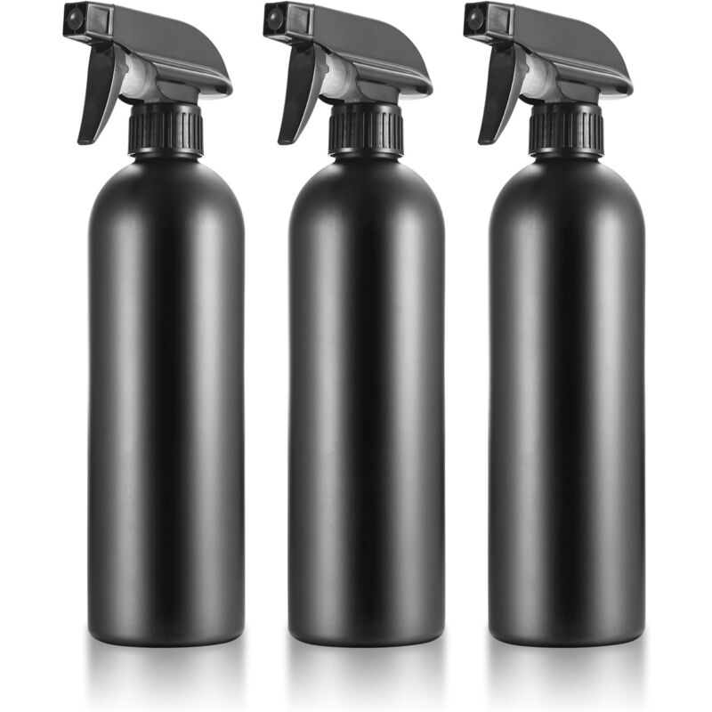 3-teiliges Leeres Sprühflaschen-set, Zerstäuber-spray, Nachfüllbare Wassersprühflasche, 500 Ml Haarsprühflasche Für Haus Und Garten – Schwarz