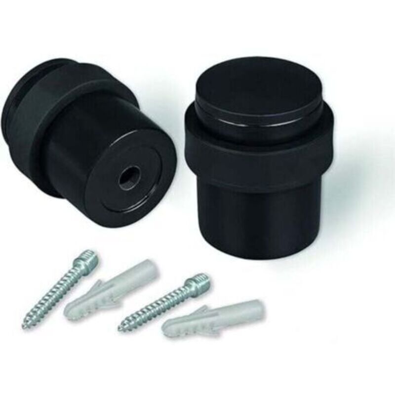 Bodentürstopper, Schwarze Mattierte Metall-türstopper Zum Anschrauben - 2er Pack Türblocker Mit Schrauben - Türstopper Für Schwere Türen - Außenfensterstopper