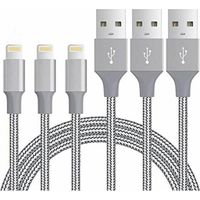 3er-pack Iphone-ladekabel, 0,9 M, Mfi-zertifiziertes Lightning-kabel, Geflochtenes Nylon-ladekabel Für Iphone 11, Xs Max, Xr, X, 8, 7, 6s Plus, Ipad Mini/air, Ipod, Airpods – Schwarz