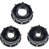 3 Stück Ibc-adapter Für Ablassventil, Kunststoff-wassertankdeckel-adapter S60x6, Ibc-anschluss Mit Dickem Gewinde, Hähne 1/2, 3/4, 1 Zoll, Schwarz H632