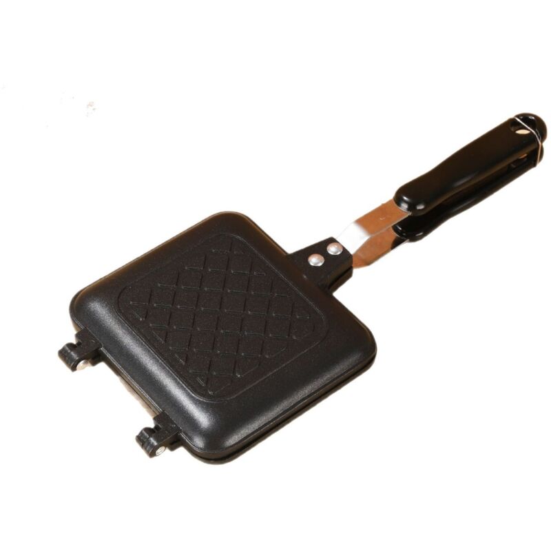Doppeltes Antihaft-sandwichmaker-gerät, Multifunktionale Pfanne Für Paninis, Omeletts Und Waffeln – Aluminiumlegierung – Schwarz