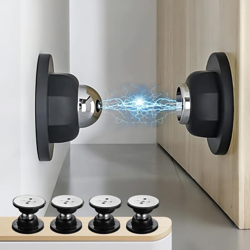 Robuste Magnetische Türstopper Für Wohnmobile Aus Edelstahl, Geeignet Für Wohnmobile Und Camper-vans, Winddichtes Design, Schwarz (4er-pack).