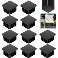 20 Stück Abdeckkappen Für Quadratische Rohre 40x40 Mm, Schwarze Kunststoff-endkappen Für Quadratische Rohre, Lamellierte Endstücke Für Möbelbeine, Robuste Tischfußkappen Für Schränke Und Stühle H295