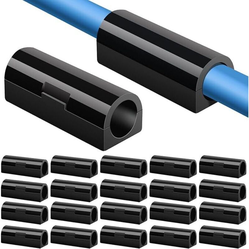 Shining House 20 Stück Selbstklebende Kabelclips Für Den Schreibtisch, Stromkabel, Usb-ladekabel, Ladegeräte, Audiokabel, Kabelhalter, Kabelclip 3,3×1,25 (schwarz)