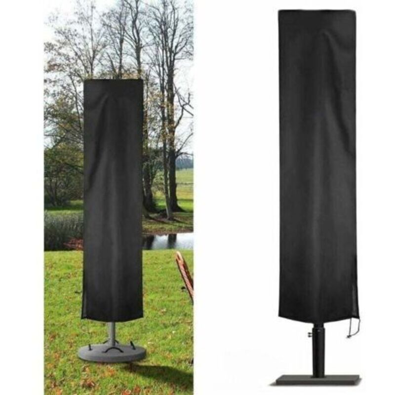Abgehängte Sonnenschirmhülle Für Den Garten Aus 210d Oxford-gewebe, Wasserdicht, Schutzhülle Für Gartensonnenschirme, Uv-/staub-/regen-/windschutz (240x57x57cm, Schwarz)