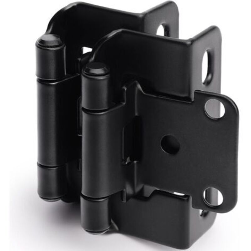 2er-set Schwarze Überblatt-scharniere, 1/2 Zoll, Für Schranktüren (1 Paar) – Halbverdeckte Scharniere Mit Automatischer Schließfunktion
