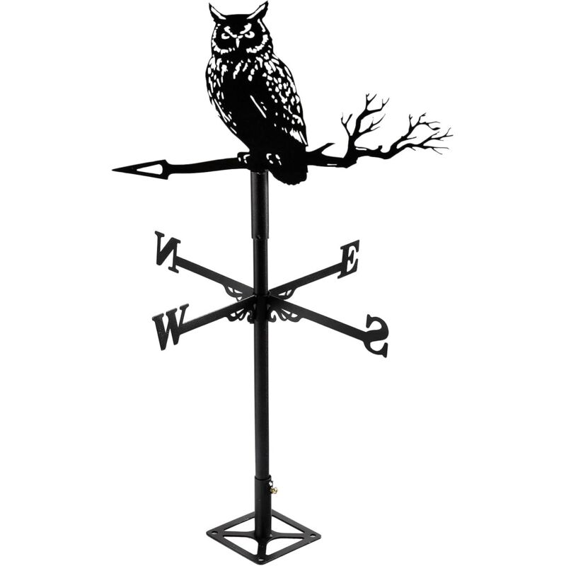 Dekorative Windfahne In Eulenform - Edelstahl - Schwarz