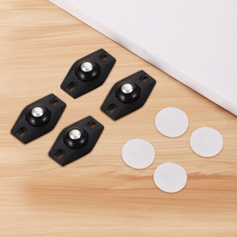 Schwarze Stahlkugeln (4er-pack) Mini-möbelrollen Klein - Universelle Selbstklebende Rollen 360-grad-drehung Kugellager Mini-schwenkrollen Für Möbel