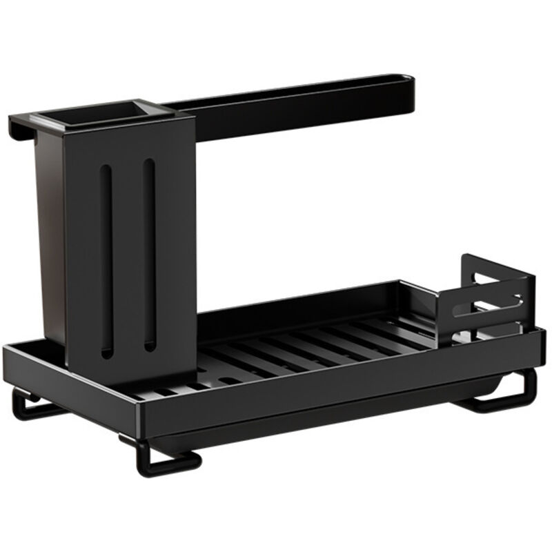3-in-1 Schwammhalter Für Küchenspüle, Schwarz