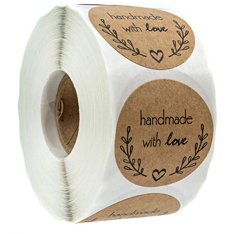 Handgemachte Aufkleberrollen, 2,5 Cm – 500 Schwarze Etiketten