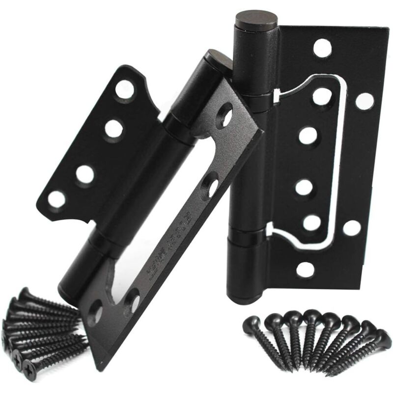 Set Aus 2 Verdeckten Türscharnieren Mit Kugellagern Aus Rostfreiem Stahl, Die Sich Flüssig Und Leise Bewegen – 10,2 Cm (schwarz)