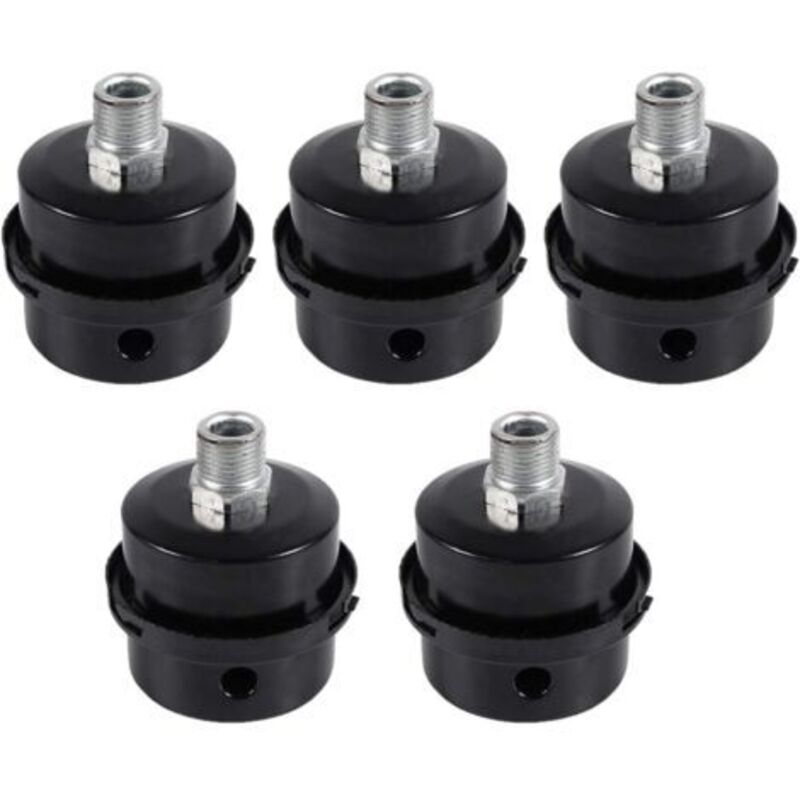 Luftkompressor Schalldämpfer, 5 Stück Metallgehäuse Mit Außengewinde, Schwarze Metall-schalldämpfer Für Luftkompressoren (16 Mm)