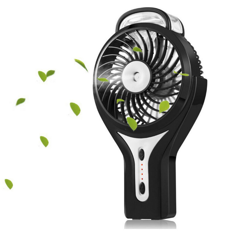 Tragbarer Mini-usb-ventilator Mit Erfrischendem Nebelsprüher, Persönlicher Ventilator Mit Wiederaufladbarer Batterie, Ideal Für Zuhause, Büro Und Reisen, Farbe Schwarz.