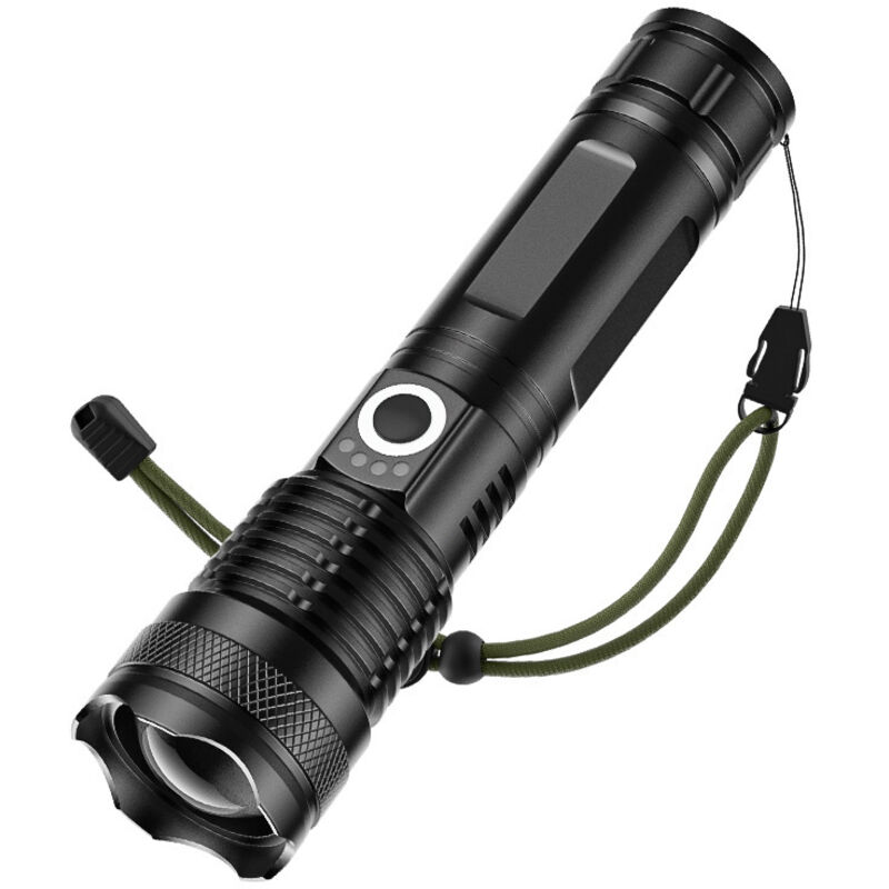 Tragbare Taschenlampe – Wiederaufladbare Led-taschenlampe – Zoom – 500 Lumen – Abs – Schwarz