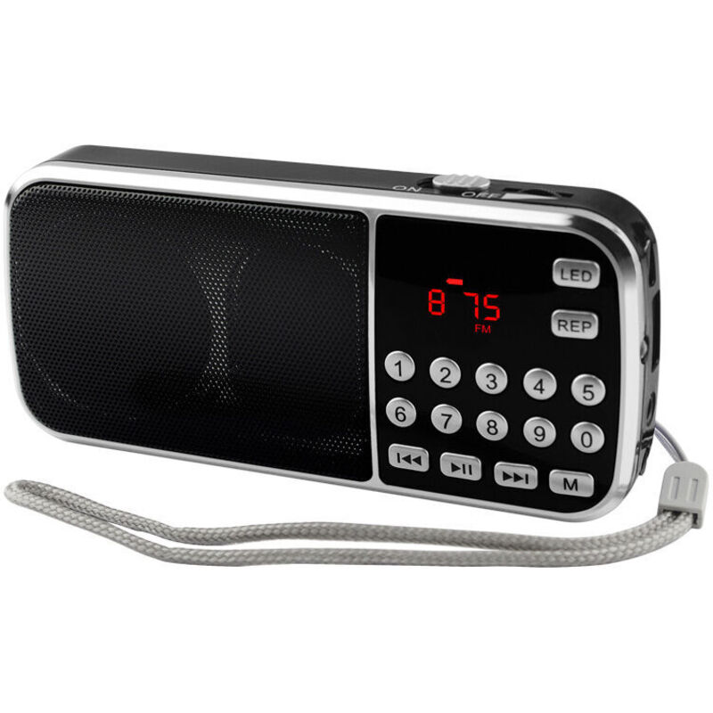 Tragbares Radio Y-501, 800-mah-radio Mit Zwei Lautsprechern, Led-taschenlampe, Wiederaufladbarer Akku, Kompatibel Mit Mp3/aux/usb/tf (schwarz)