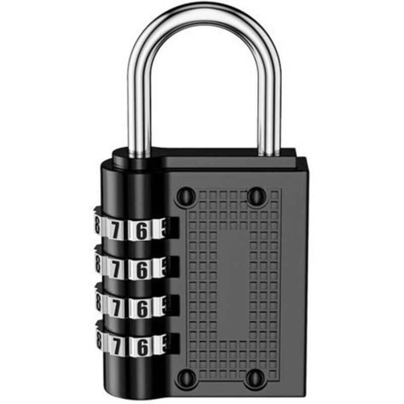 2er-set 4-stellige Zahlenschlösser Aus Aluminiumlegierung, Robust Und Zuverlässig, Für Sport- Und Schulschließfächer, Schwarz