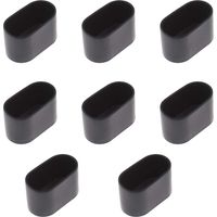 8er-set Ovale Tisch- Und Stuhlbein-gleiter, Kratzfeste Gummibeschichtung – 40 X 20 Mm (schwarz)